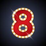 42499282 – illustration of realistic retro signboard number 8 eight.